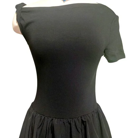 NWT Commense Women's Black Maxi Dress Short Sleeves Size Medium~Stretch Top - Picture 3 of 10